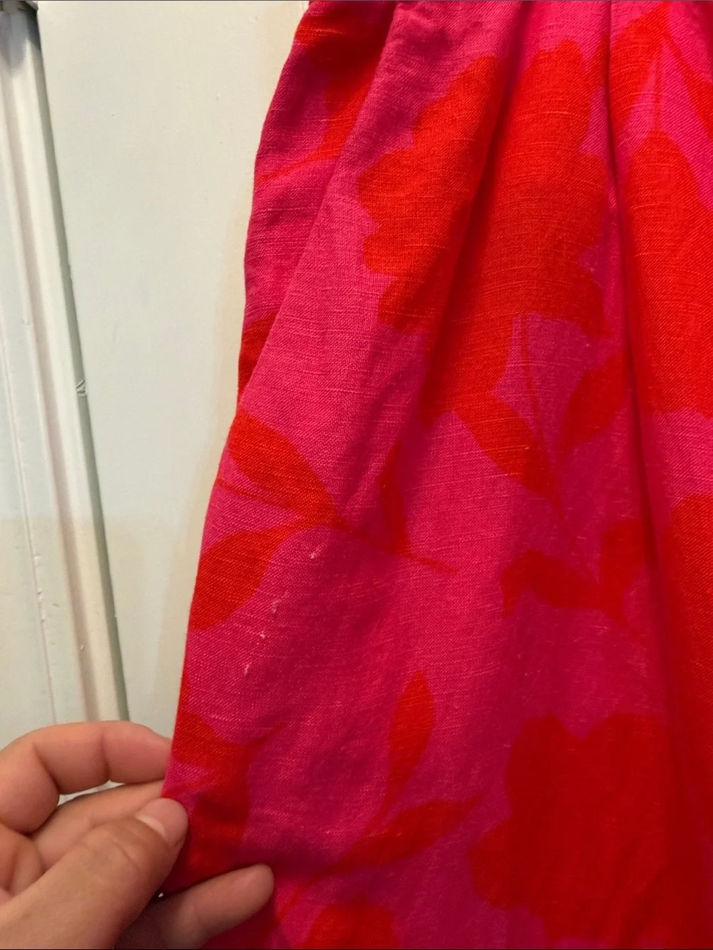kate spade pink and red floral midi skirt